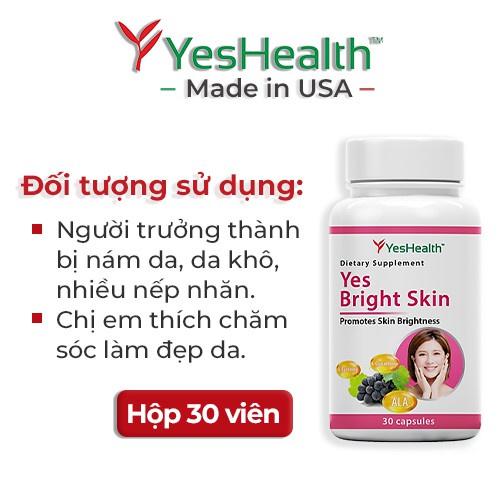 Viên uống làm đẹp Yeshealth Yes Bright Skin hỗ trợ trắng da giảm nếp nhăn tàng nhang chống lão hóa an toàn hiệu quả