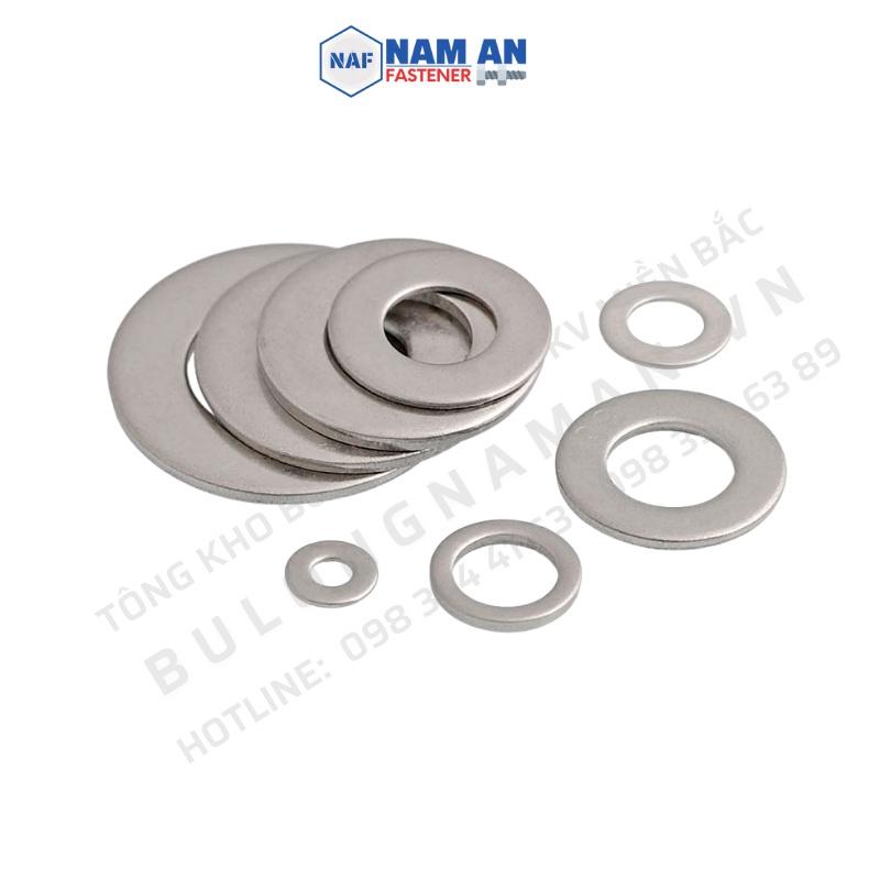 100 con Long đền phẳng Inox 304 M6, M8, M10, M12, long đen phẳng inox 304, vòng đệm inox