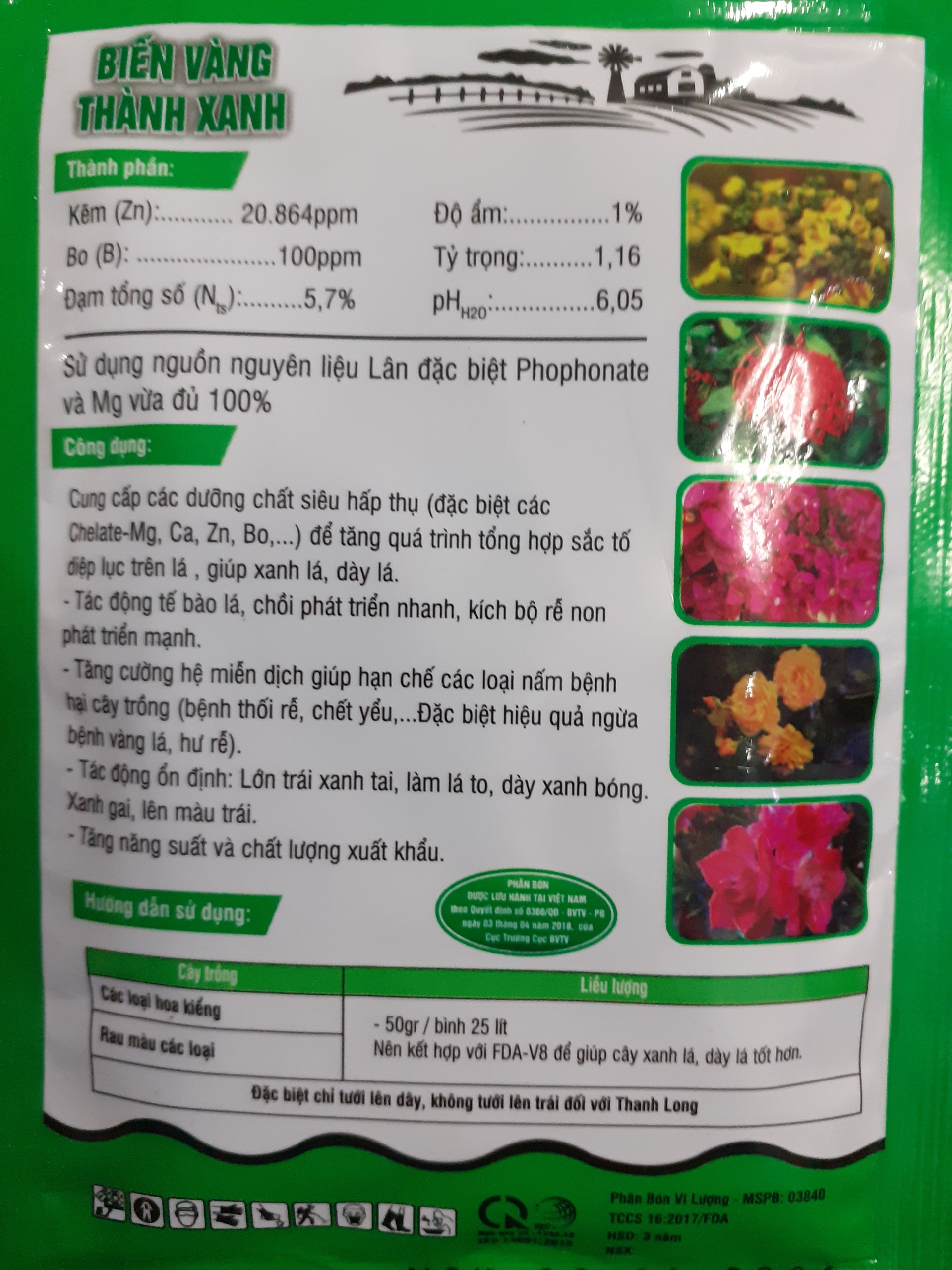 Tăng diệp lục tố biến vàng thành xanh
