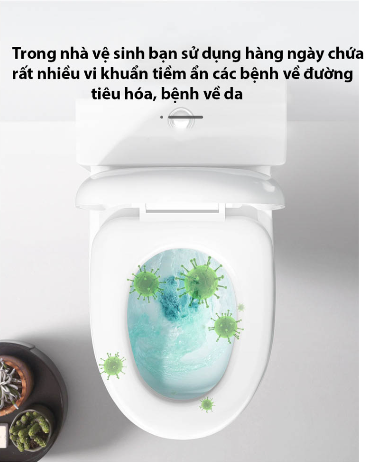 Đèn LED UV khử trùng nhà vệ sinh Laeri UVC HOOM-Design 1200mAh