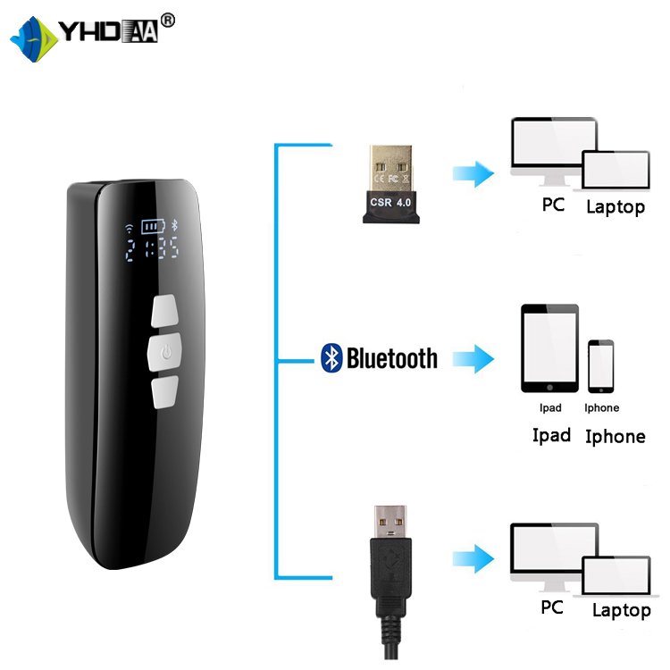 Máy quét mã vạch Mini YHD 3200CB 1D đọc mã vạch Barcode bỏ túi kết nối Bluetooth/ USB dùng trên Điện thoại, Máy tính - Hàng Nhập Khẩu