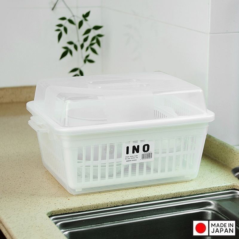 Hộp bảo quản bát, đĩa có nắp,có ngăn để đũa thìa riêng biệt giúp bạn dễ dàng lấy ra khi sử dụng - nội địa Nhật Bản