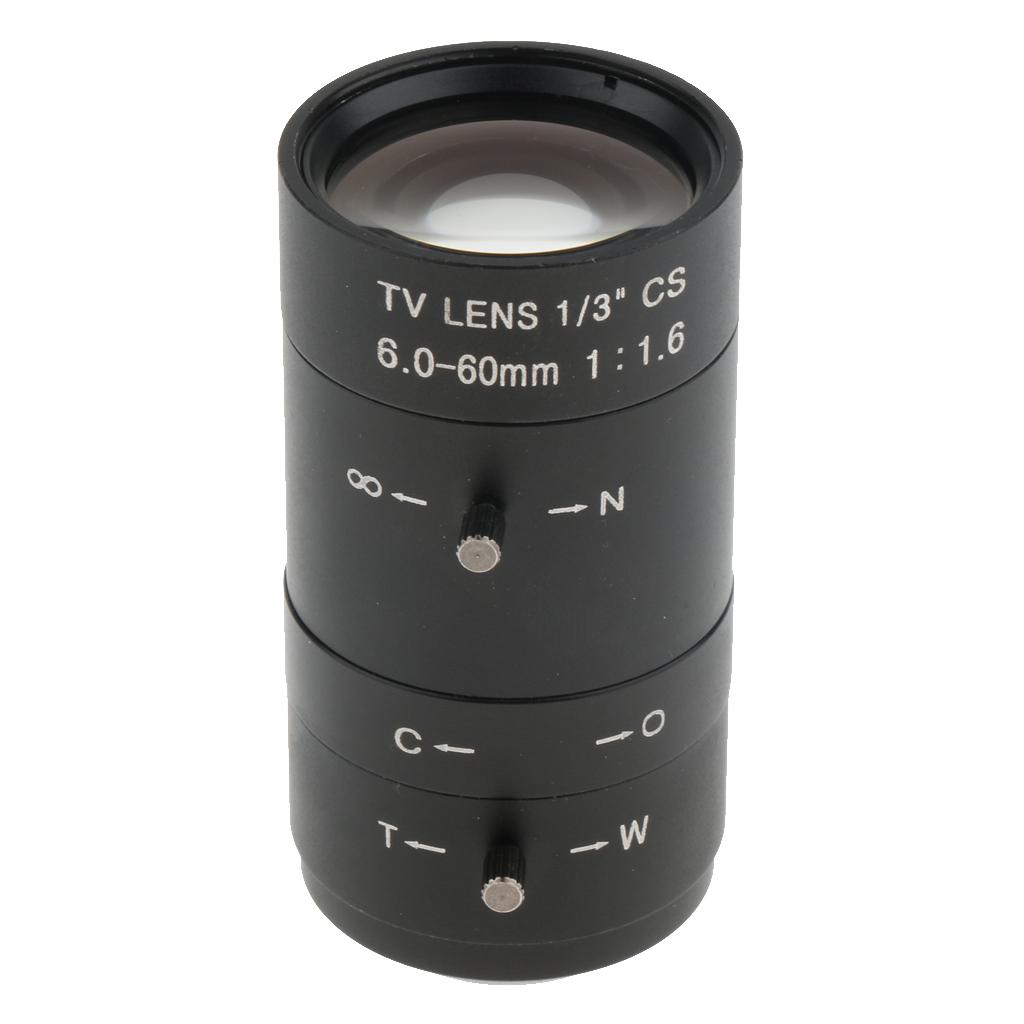 6mm 60mm F1.6 3 MP  Varifocal  Industrial Camera Lens CS Bracket