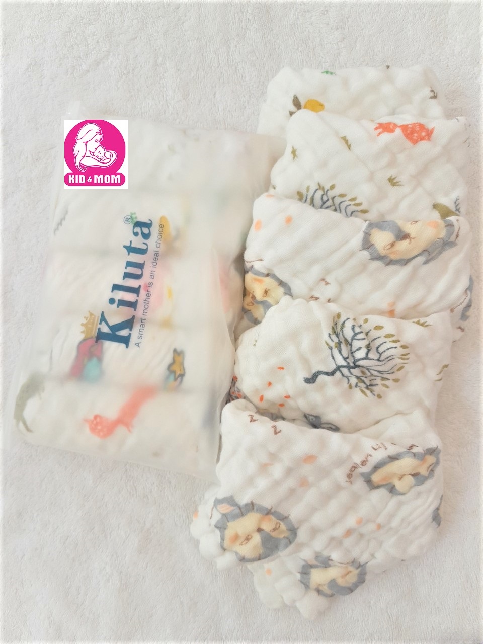 Set 5 Khăn Killuta mềm mịn chất đẹp bo viền Kèm Túi Zip