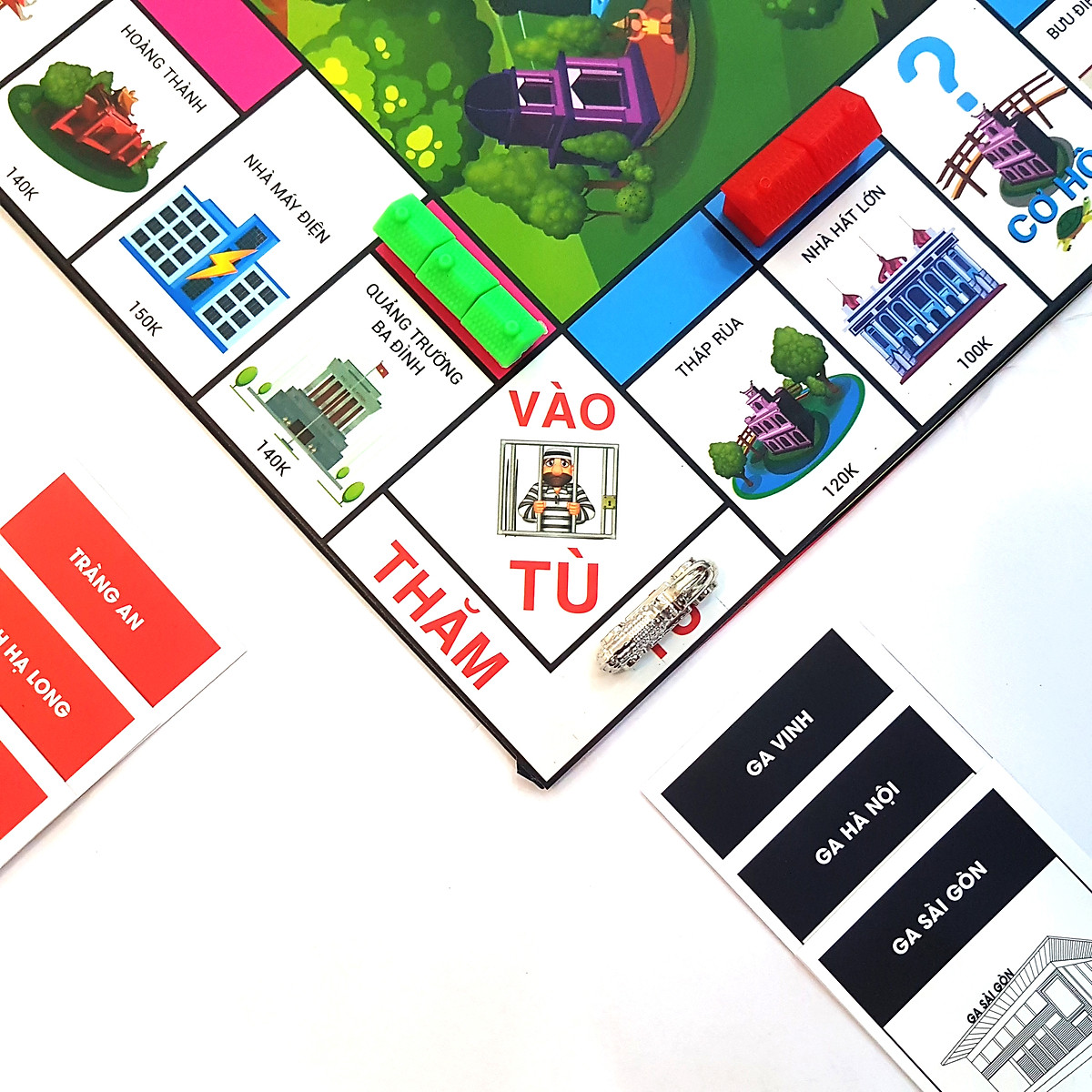 Cờ tỷ phú Monopoly cao cấp bản Việt Nam cải tiến - Boardgame cờ tỷ phú vui nhộn kích thước 31x31 và 42x42 - Hàng chính hãng D Danido