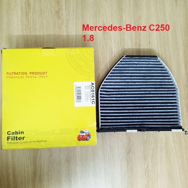 Lọc gió điều hòa than hoạt tính cho xe Mercedes-Benz C250 1.8 2009, 2010, 2011, 2012, 2013, 2014 mã phụ tùng A2048300018 mã AC0161C