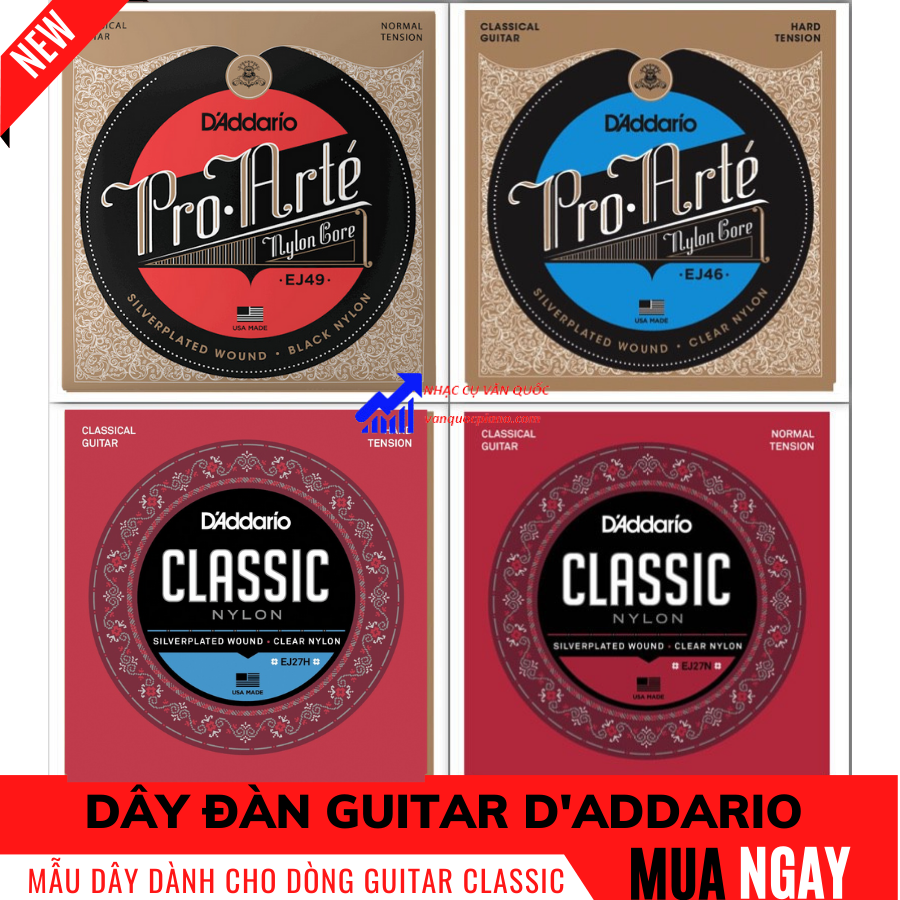 Dây Đàn Guitar D'addario EJ46 EJ49 EJ27N Dành Cho Dòng Đàn Guitar Classic