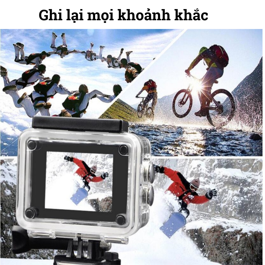 Camera Hành Trình 4k Sport 1080P Chống Nước Chống Rung, Cam Hành Động, Action Camera, Camera Gắn Ô Tô Xe Máy Xe Đạp Du Lịch kết Nối Wifi Hỗ Trợ Quay Đêm Lấy Nét Tự Động