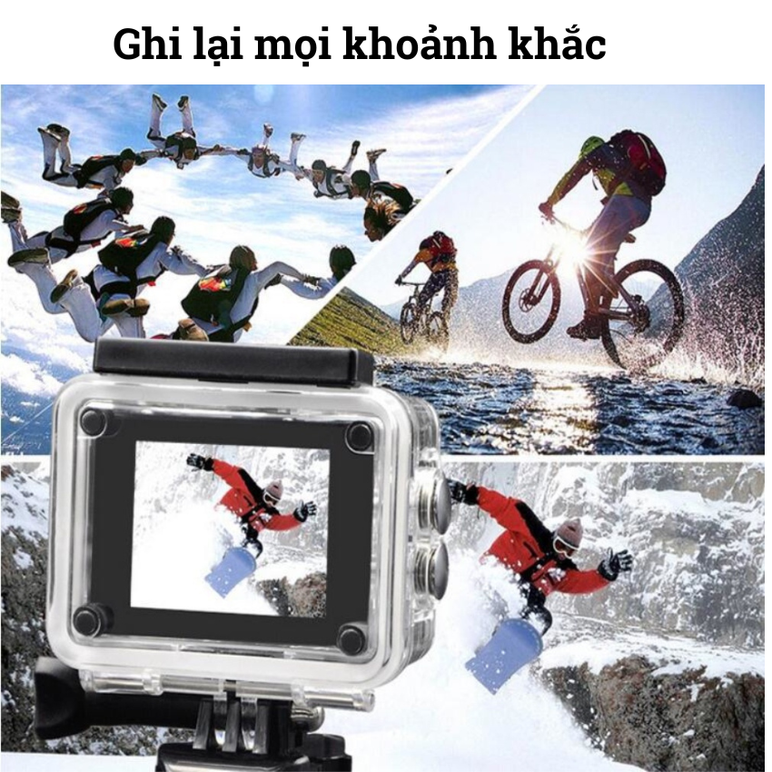 Camera Hành Trình 4k Sport 1080P Chống Nước Chống Rung, Cam Hành Động, Action Camera, Camera Gắn Ô Tô Xe Máy Xe Đạp Du Lịch kết Nối Wifi Hỗ Trợ Quay Đêm Lấy Nét Tự Động - Hàng chính hãng