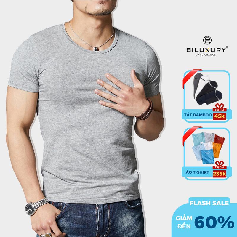 Áo Thun Nam Ngắn Tay Cổ Tròn Chất Liệu Cotton Cao Cấp Trẻ Trung, Thoáng Mát Chính Hãng Biman By BiLuxury 5APKB002