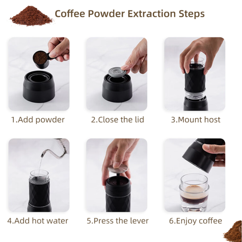 Máy pha cà phê mini cầm tay 3 trong 1 Biolomix HS8439, sử dụng Viên nén Nespresso, viên nang Dolce-Gust và bột cà phê - Hàng nhập khẩu
