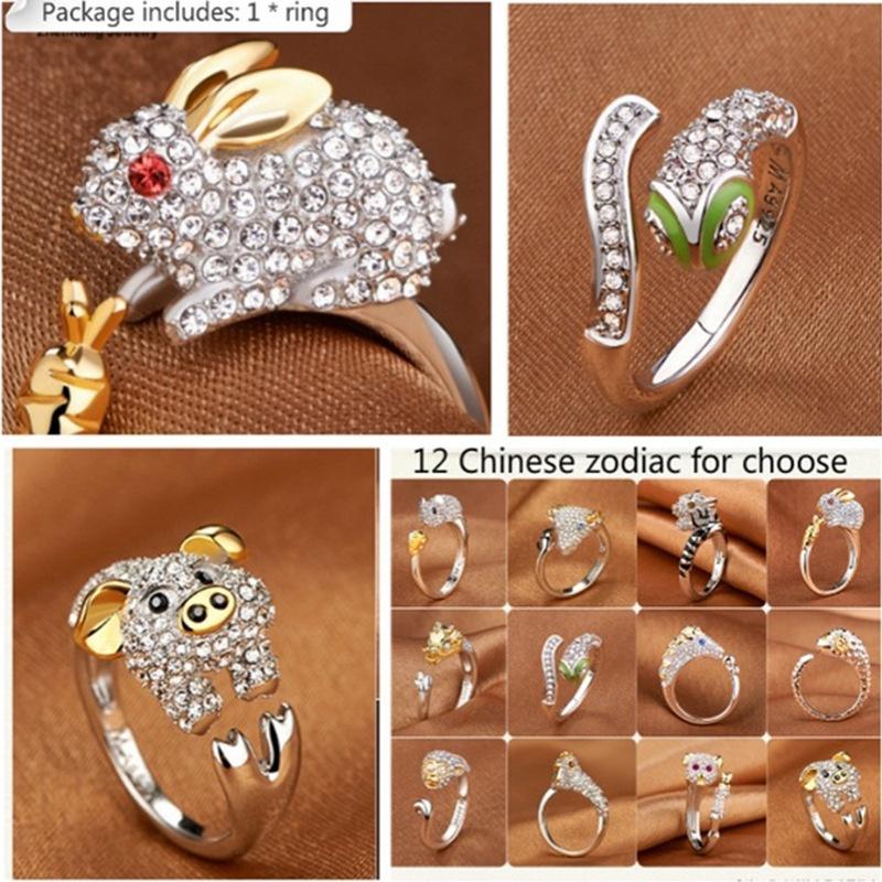 Nhẫn Nữ 12 Cung Hoàng Đạo Freesize Mạ Bạc 925 Đính Pha Lê I ACCESSORIES