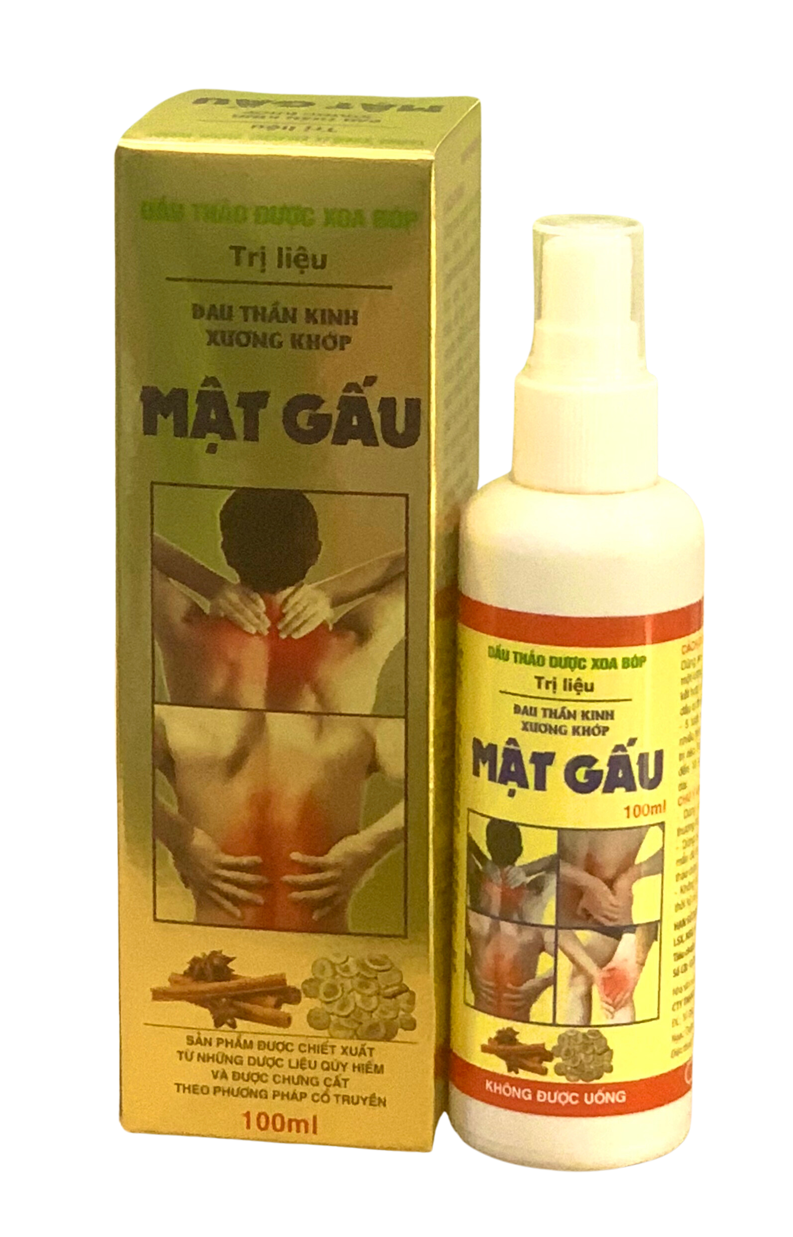 Dầu xoa bóp dược liệu Mat Gau , chai 100ml, đau lưng, đau mỏi vai gáy