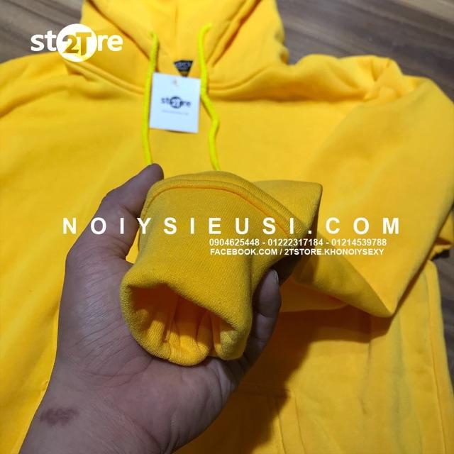 Áo hoodie unisex 2T Store H16 màu vàng hoa Mai khoác nỉ chui đầu nón 2 lớp dày dặn đẹp chất lượng