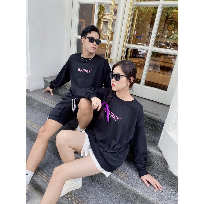 [Mã INBAU300 giảm 10% đơn 250K] Áo Sweater Local Brand Unisex Richky Premium Sweater BlackPink - RKS03