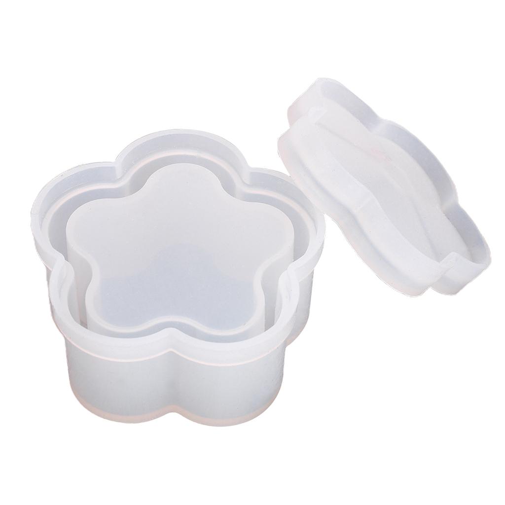 2x Clear Resin Molds Box DIY Square Jewelry Storage Trinket Box Craft Mould