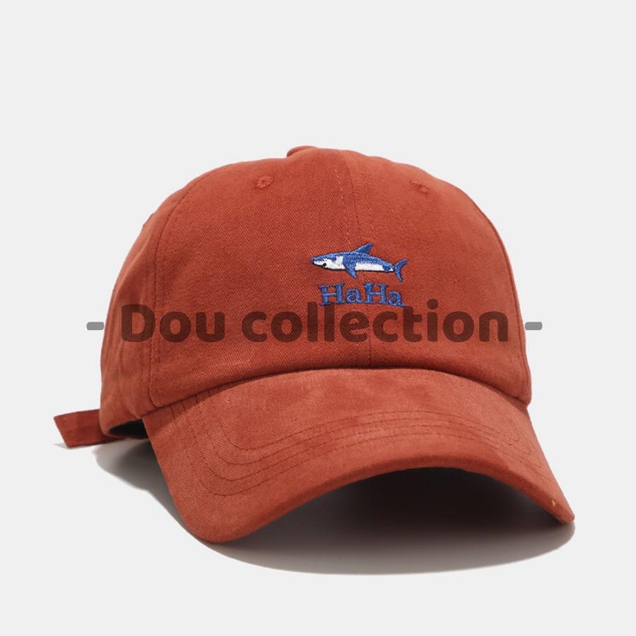 Mũ Lưỡi Trai Unisex Thiêu Logo Cá Mập HAHA - Chất Liệu Cotton - Mã NV018