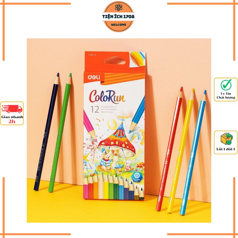 Hộp 12 Cây Bút Chì Màu Deli Đầu Chì 3mm Colorun EC130-12