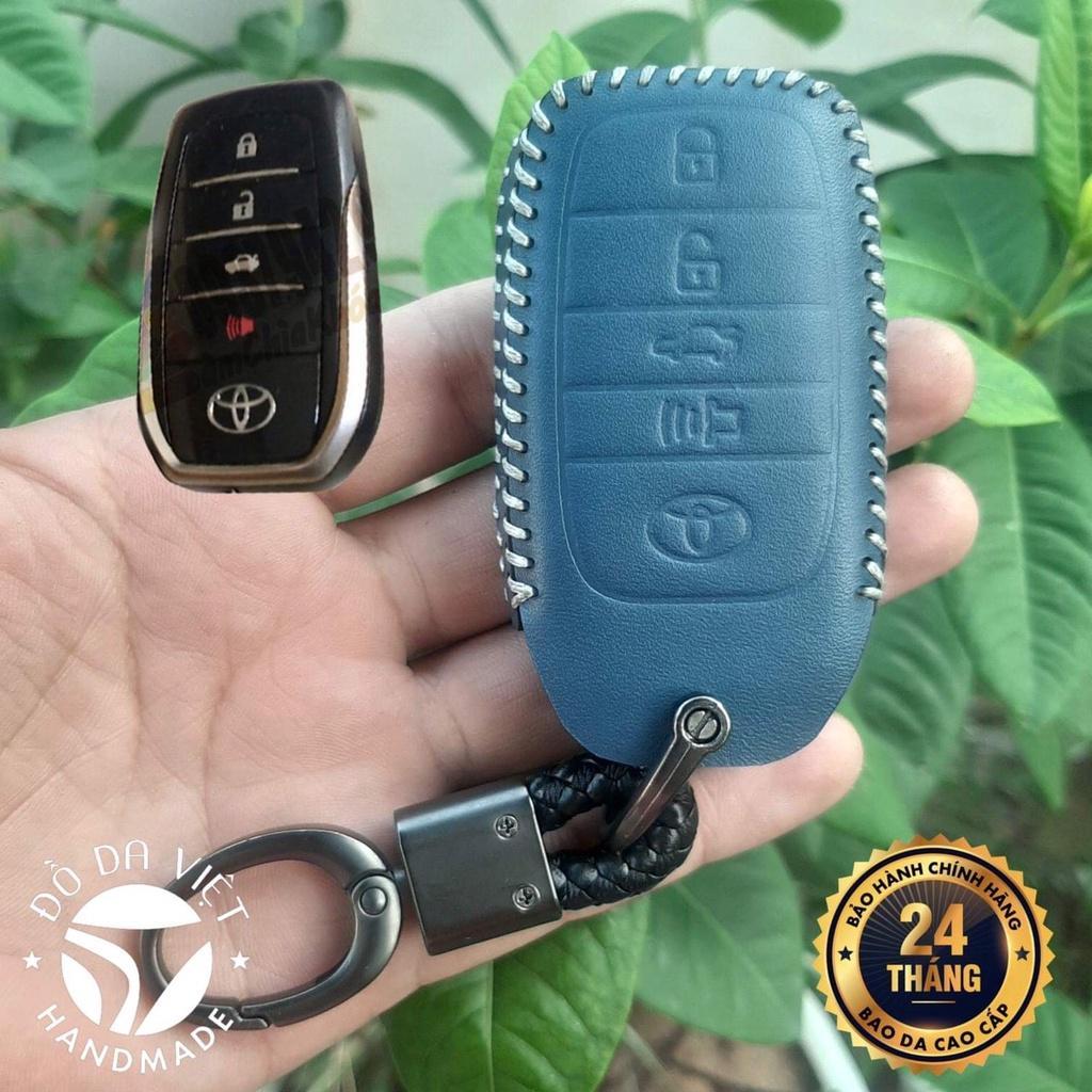 Bao da chìa khoá Camry, Hilux, fortuner, innova chìa thông minh 4 nút. Bảo hành 2 năm, da thật 100%