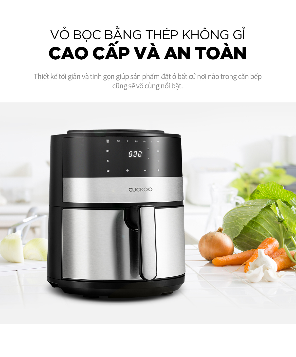 Nồi chiên không dầu Cuckoo CAF-F0410T/BKVNCV (4.7L) Công suất 1350W - Hàng chính hãng