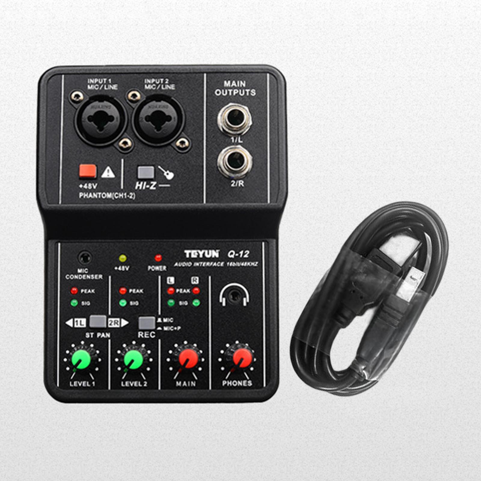 Sound Card Audio Mixer 48KHz for Music Recording Equipment Live   PC