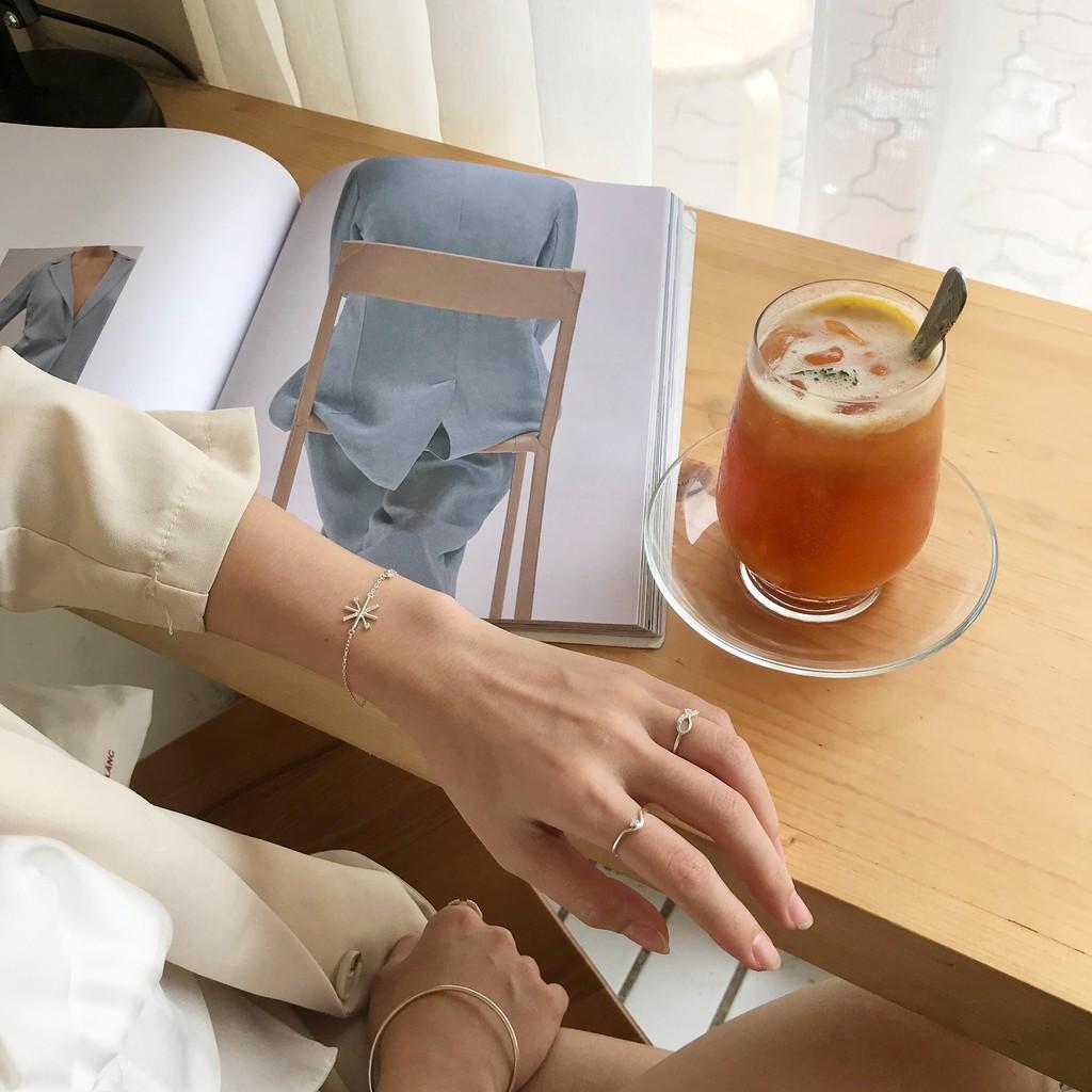 Lắc Tay Hoa Tuyết Nối 1 Đá Vuông S925 LANN