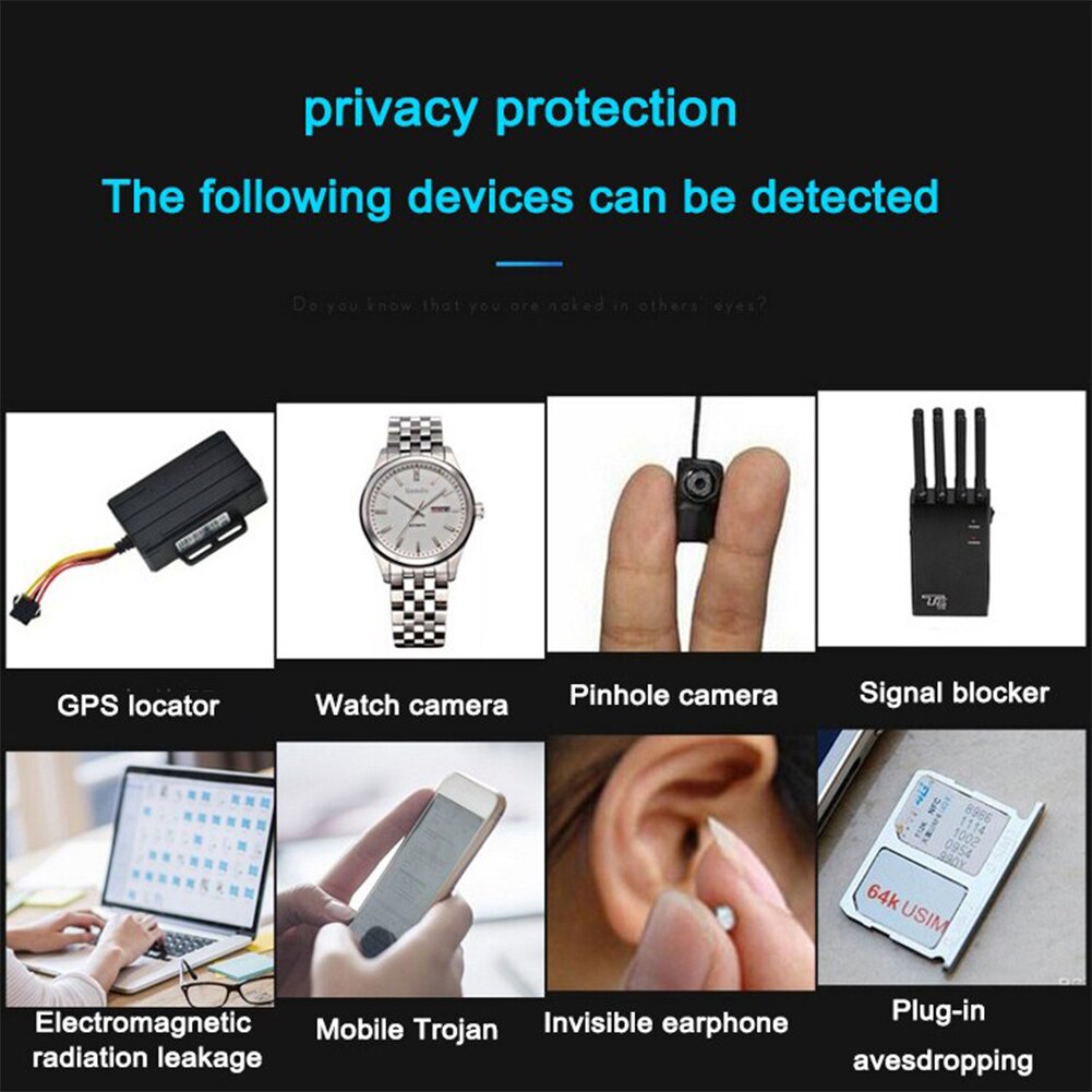 ROGTZ - Máy dò Camera ẩn Máy ghi âm GPS Tín hiệu di động Tín hiệu vô tuyến K68 Detector Pin Lithium 1200mAh Thời gian sử dụng 8-10 tiếng Sạc nhanh Kích thước siêu nhỏ Khu vực dò rộng Văn phòng Khách sạn Nhà ở Oto Hàng Chính Hãng