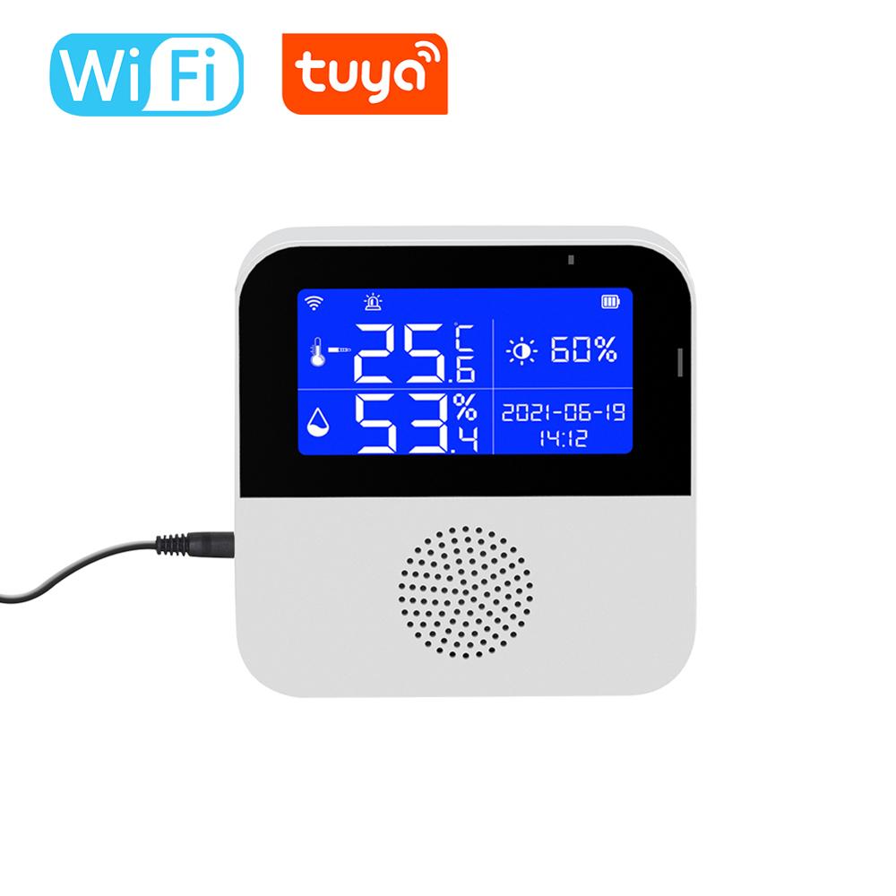 Tuya Wifi Temperature Humidity Sensors APP Remote Monitor Control for Home Intelligent Scenario Linkage Compatible with Amazon Alexa Google Home Voice Control