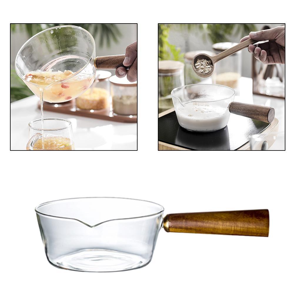 2X Sauce Pan Milk Pan Stovetop Pot Kitchen for Soup Milk Tea 600ml