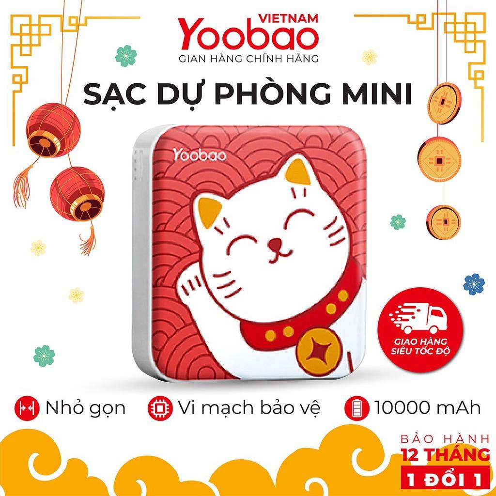 SẠC DỰ PHÒNG 10000mAh YOOBAO YB-6024 - Kèm đèn LED - Sạc đồng thời 2 thiết bị - Hàng chính hãng