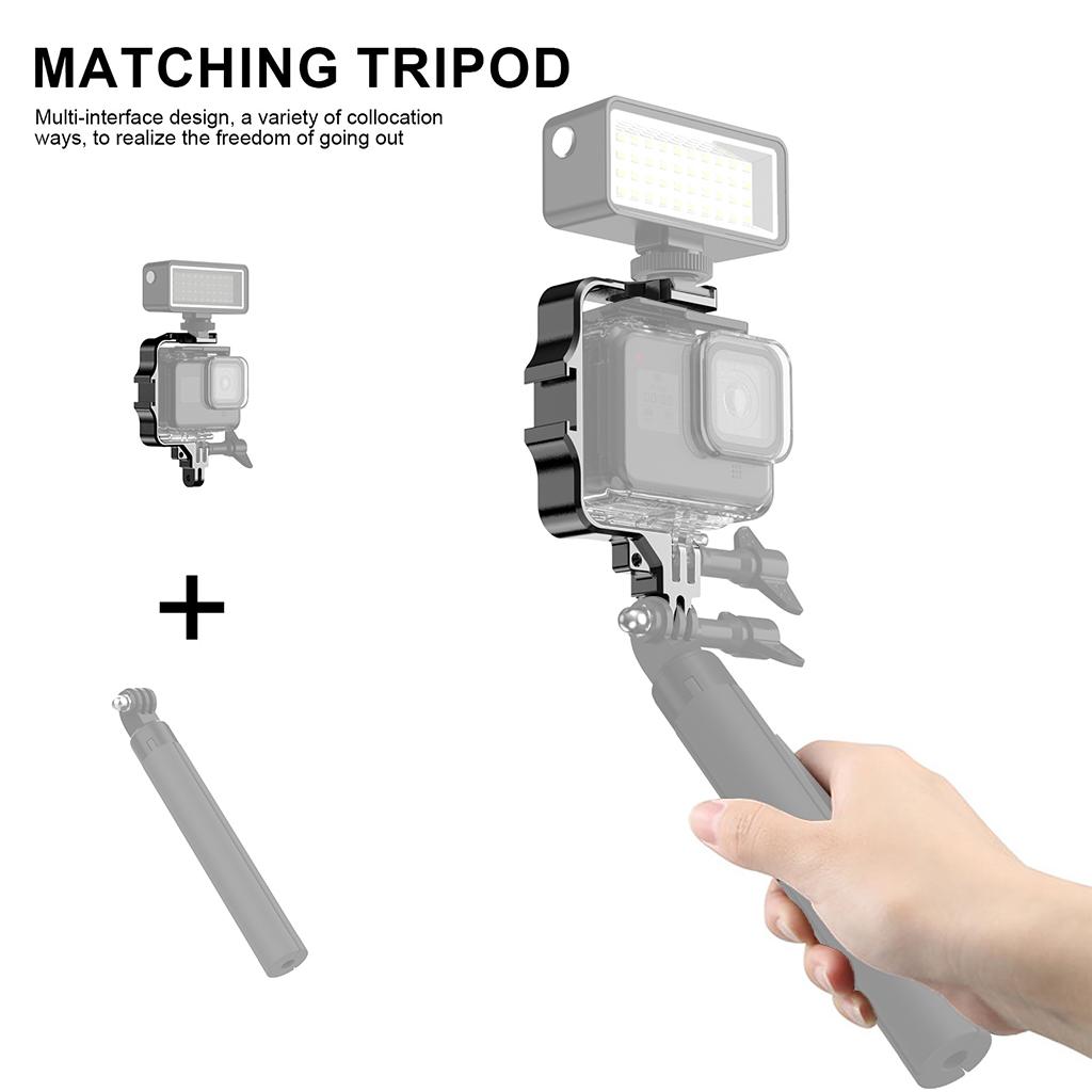 Giá đỡ máy ảnh quay video bằng hợp kim nhôm với Khung mở rộng gắn đế giày lạnh cho Gopro 11 10 9 8 cho Camera hành động DJI OSMO