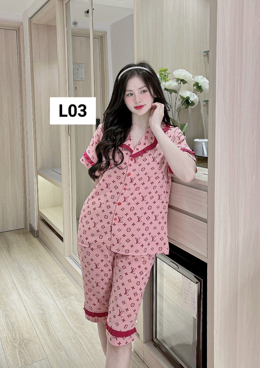 Bộ lửng lụa thiết kế 40-60kg, bộ nữ pijama mặc nhà L03
