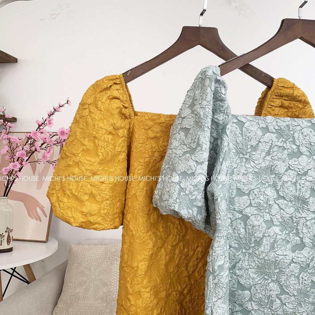 Váy hè dáng suông, chất gấm nổi thoáng mát, đầm xuông rộng freesize V152 - Michi's House