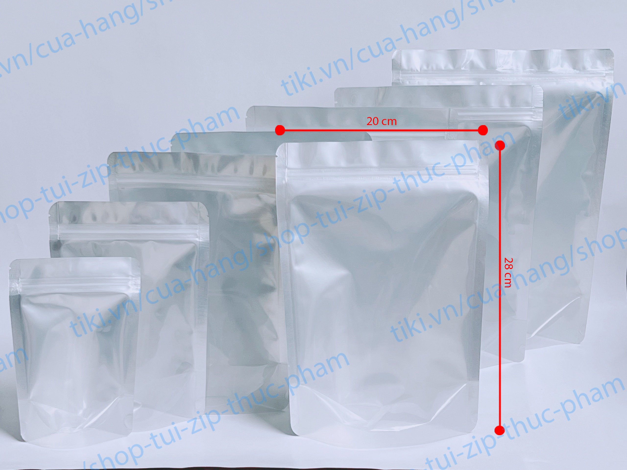 1KG Túi Zip Mặt Trong Mặt Bạc đựng thực phẩm, trà chanh trà sữa - Túi zip bạc đáy đứng đựng bánh mứt - Túi zip zipper ziplock đáy đứng take away