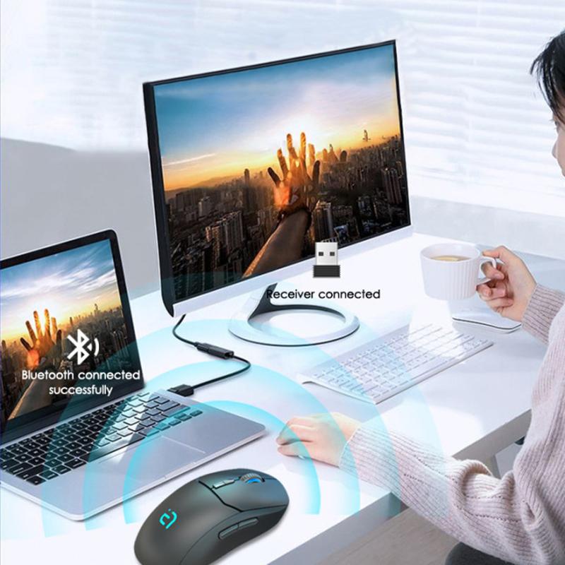Silent Mouse Chuột Không Dây Bluetooth 5.0 Không Dây 2.4GHz 1600DP Quang USB Cho Video Game Laptop Và Máy Tính