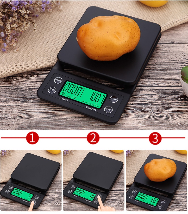 Cân Nhà Bếp Đa Năng - Hỗ Trợ Làm Bánh, Pha Cà Phê Tính Giờ Timer Scale TS0995 -Hàng Nhập Khẩu