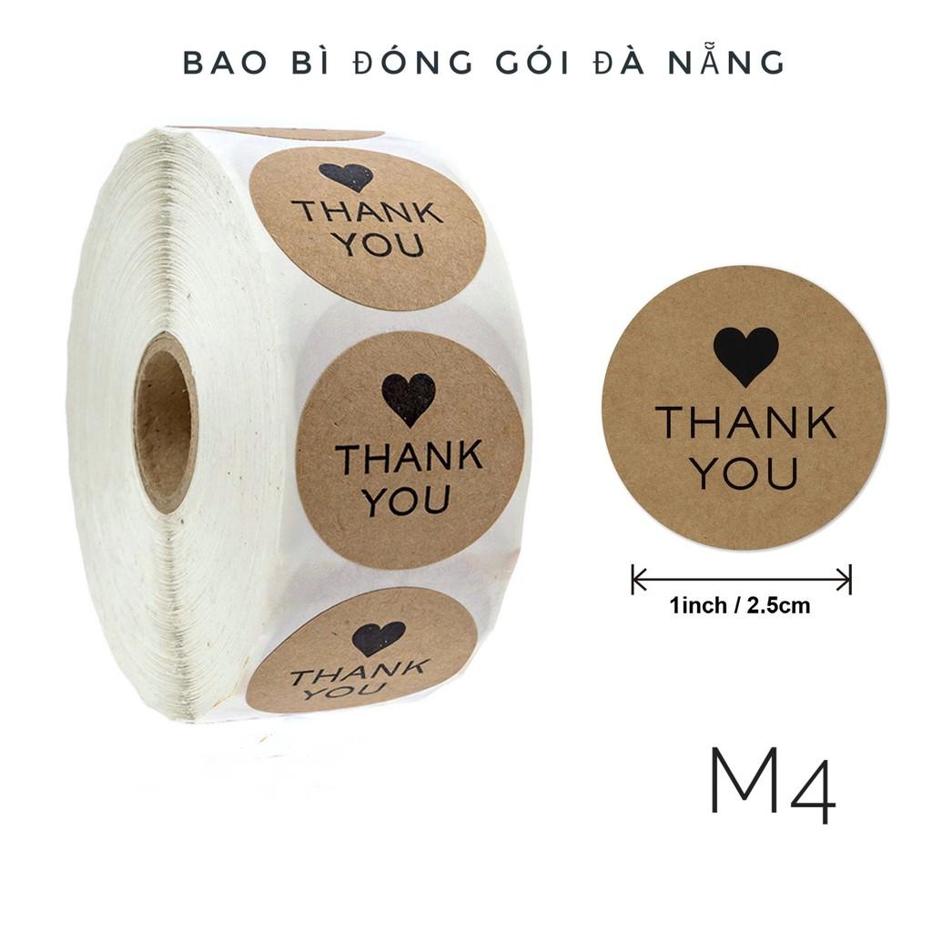 Sticker Thank You, Nhãn Dán Tròn, Cuộn 500 Sticker Chữ Thank You