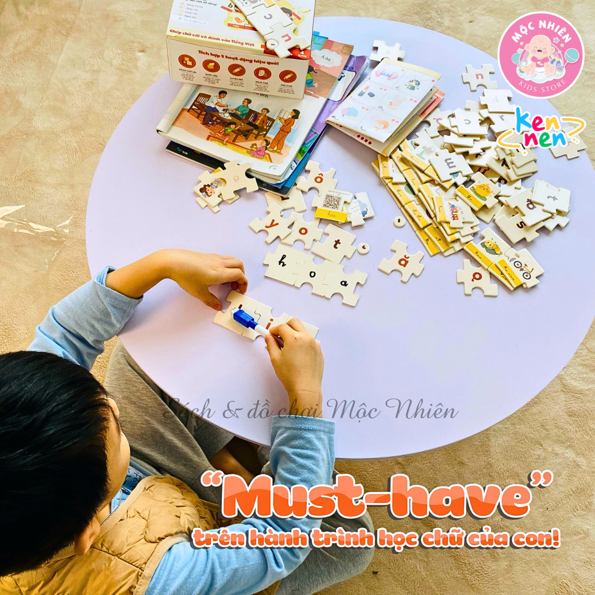 Kennen Match it - Puzzle học chữ và đánh vần Tiếng Việt 5in1 - Dành cho bé từ 3 tuổi