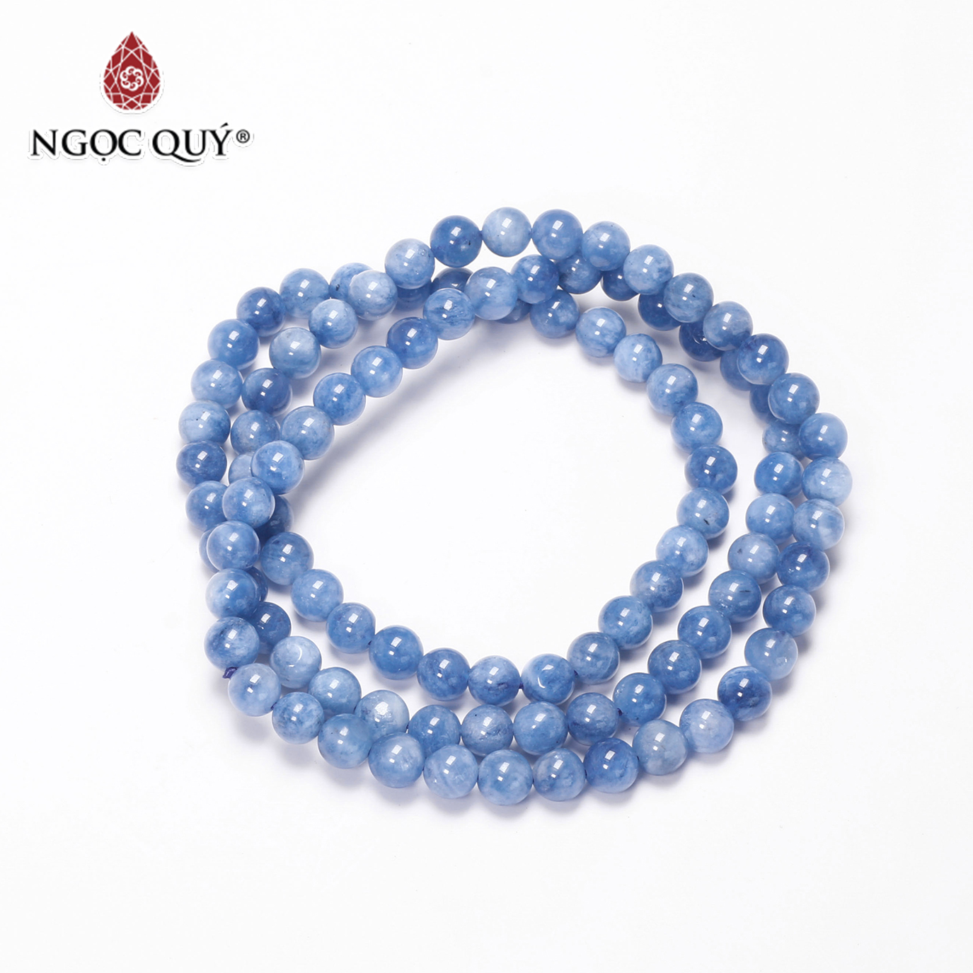 Vòng 3 line đá aquamarine mệnh thủy, mộc - Ngọc Quý Gemstones