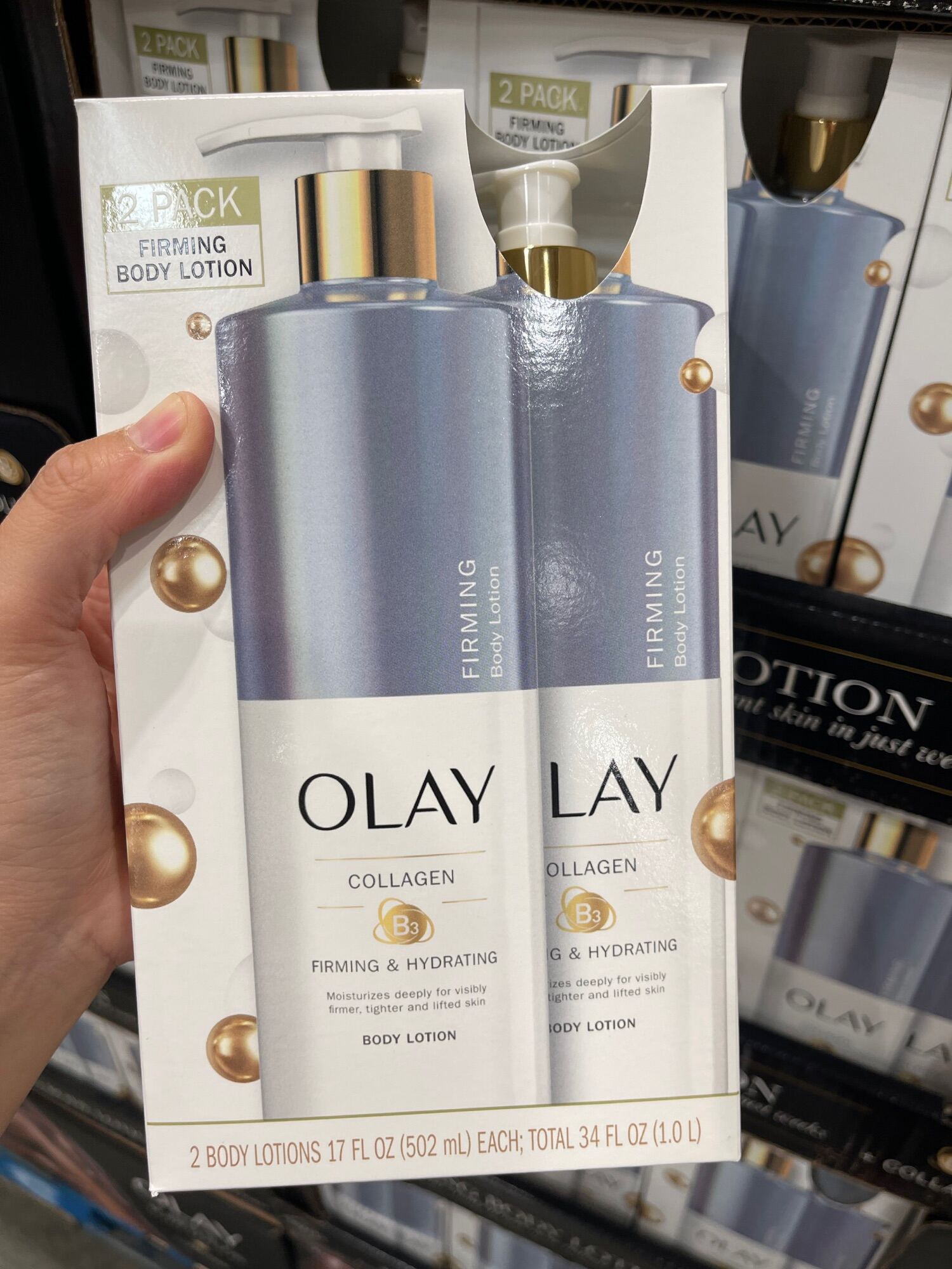 set 2 chai Dưỡng thể Olay Collagen B3 Firming &amp; Hydrating Body Lotion 502ml của Mỹ ( không xuất hóa đơn đỏ )