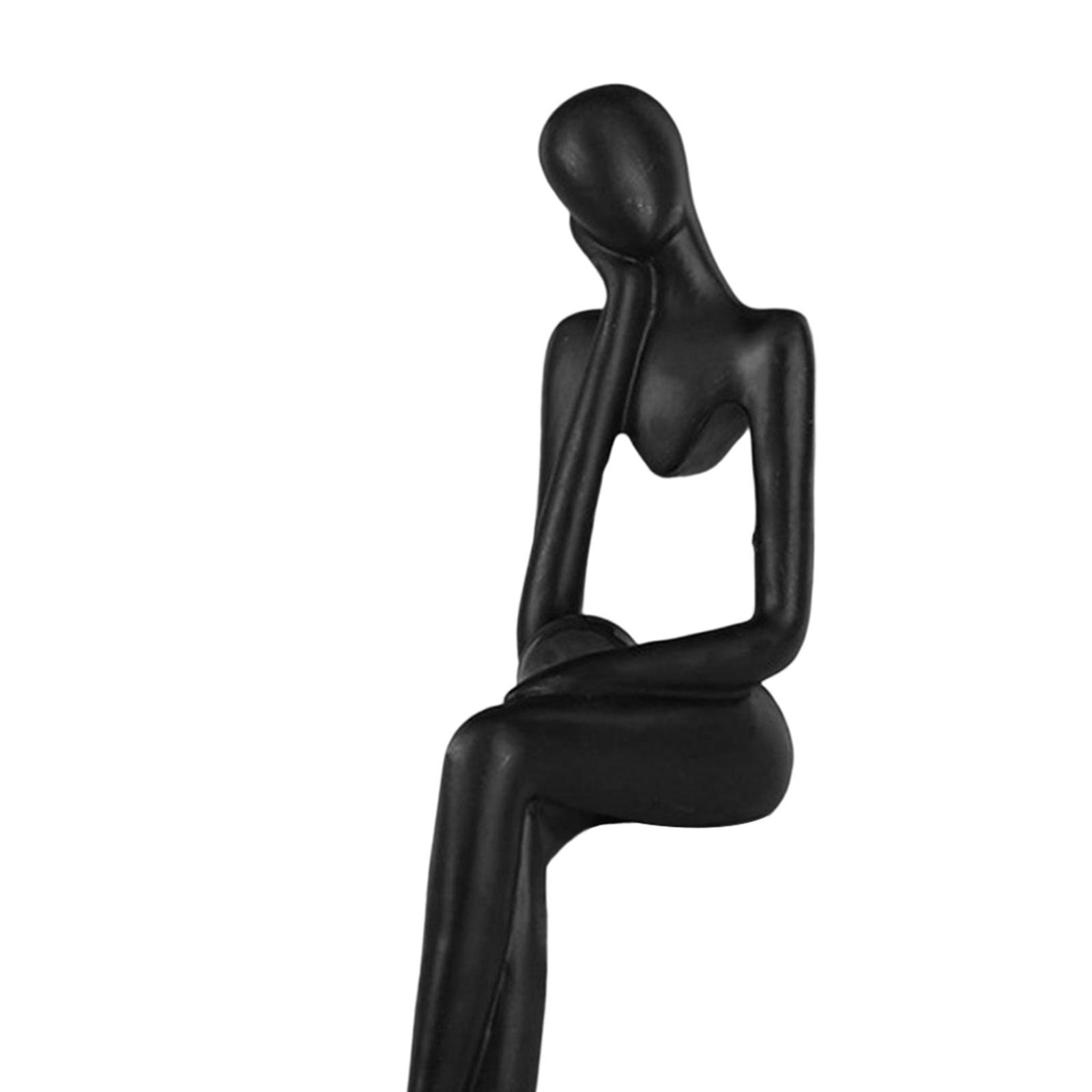 Thinker Statue Abstract Figurine Art for Living Room Bookcase Ornament