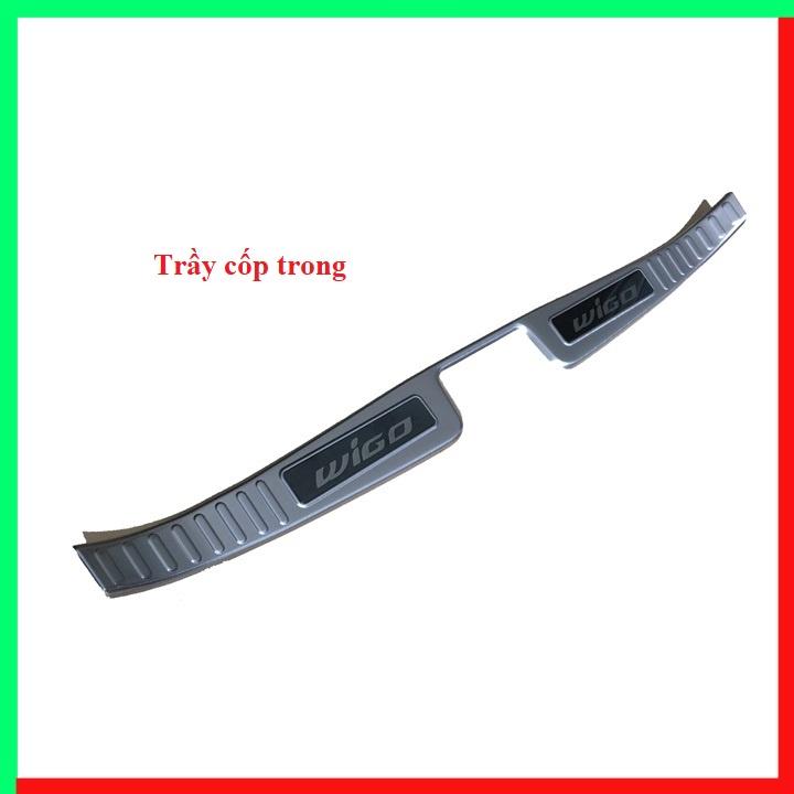 Ốp chống trầy cốp trong, ngoài Wigo 2018-2023 inox sáng bóng