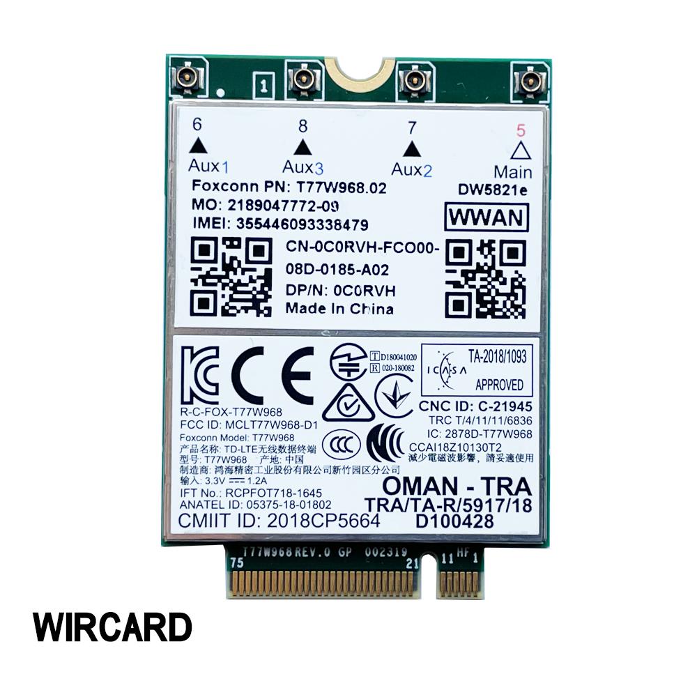 Wircard T77W968 DW5821E X20 LTE CAT16 1GBPS FDD-LTE TDD-LTE Mô-đun 4G cho Dell 5420 5424 7424 7400 máy tính xách tay