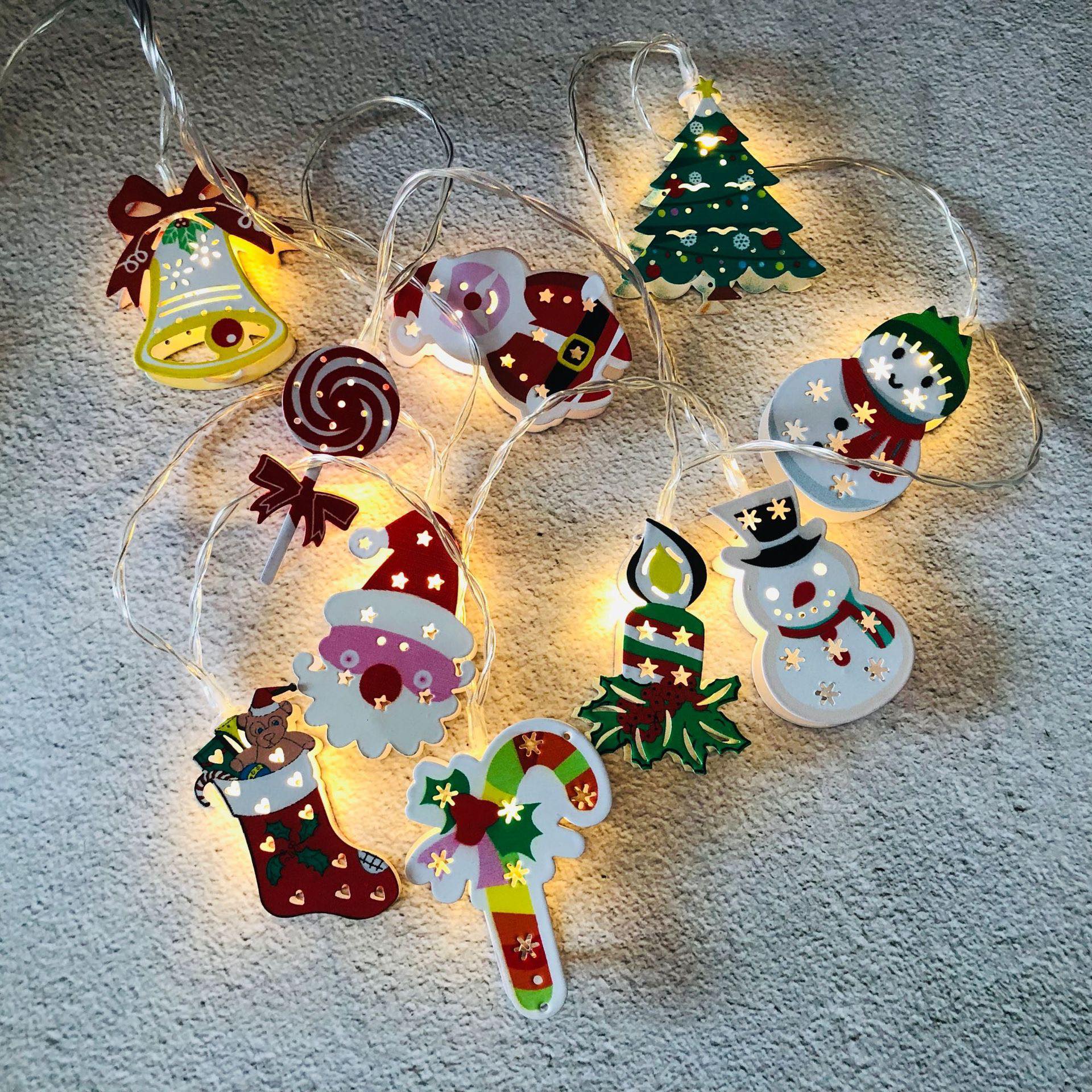 Dây Đèn Trang Trí Giáng Sinh Dễ Lắp Đặt dùng pin AA, đèn Noel Christmas light interior decorate accessory