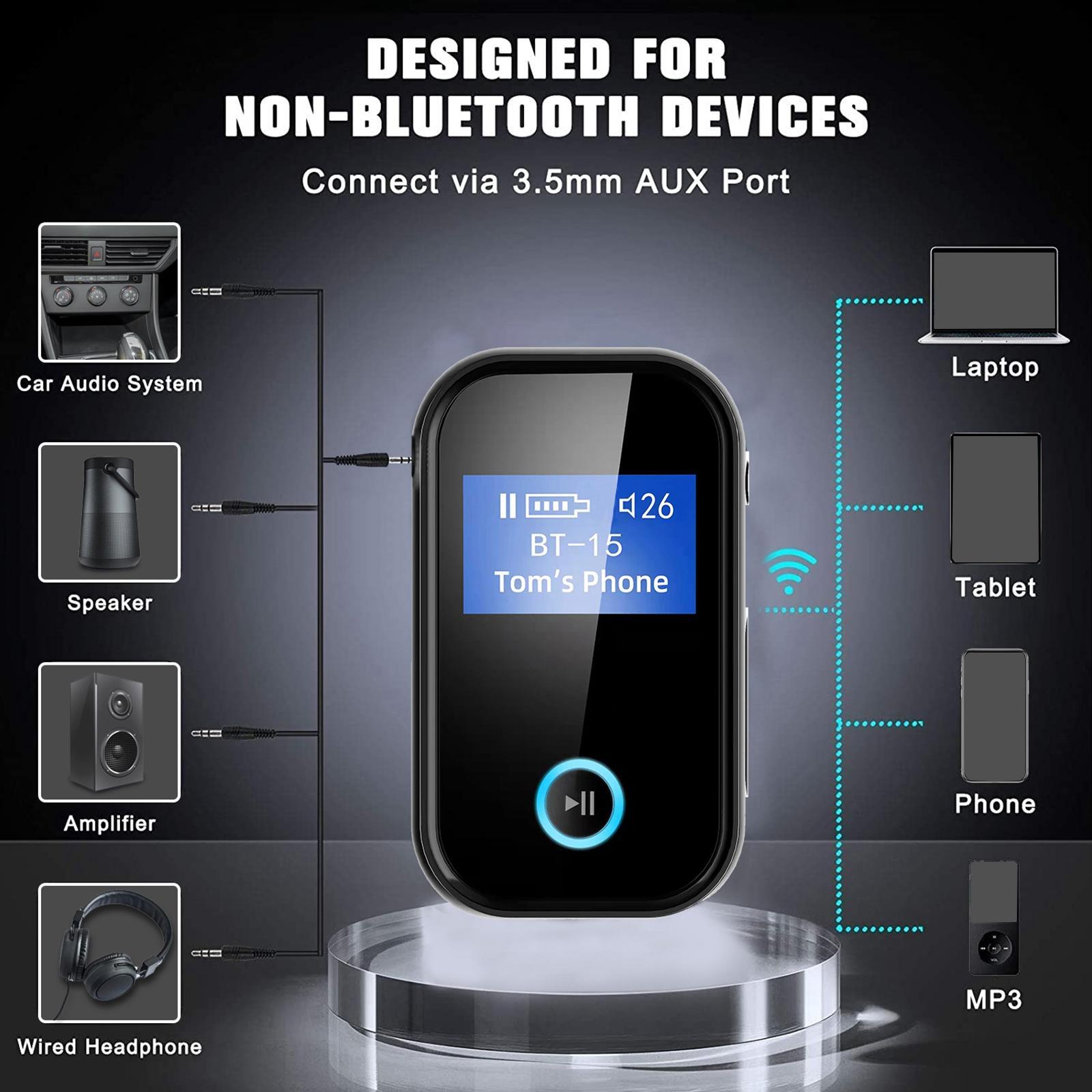 Portable Car Bluetooth Transmitter & Receiver TV PC Phone Speakers Car Kit