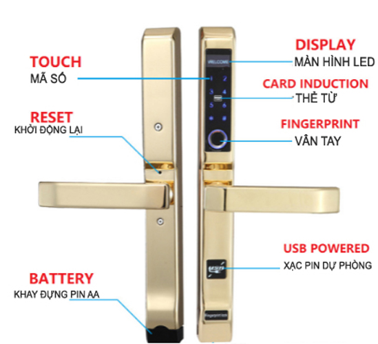 Khóa vân tay cửa nhôm AL4