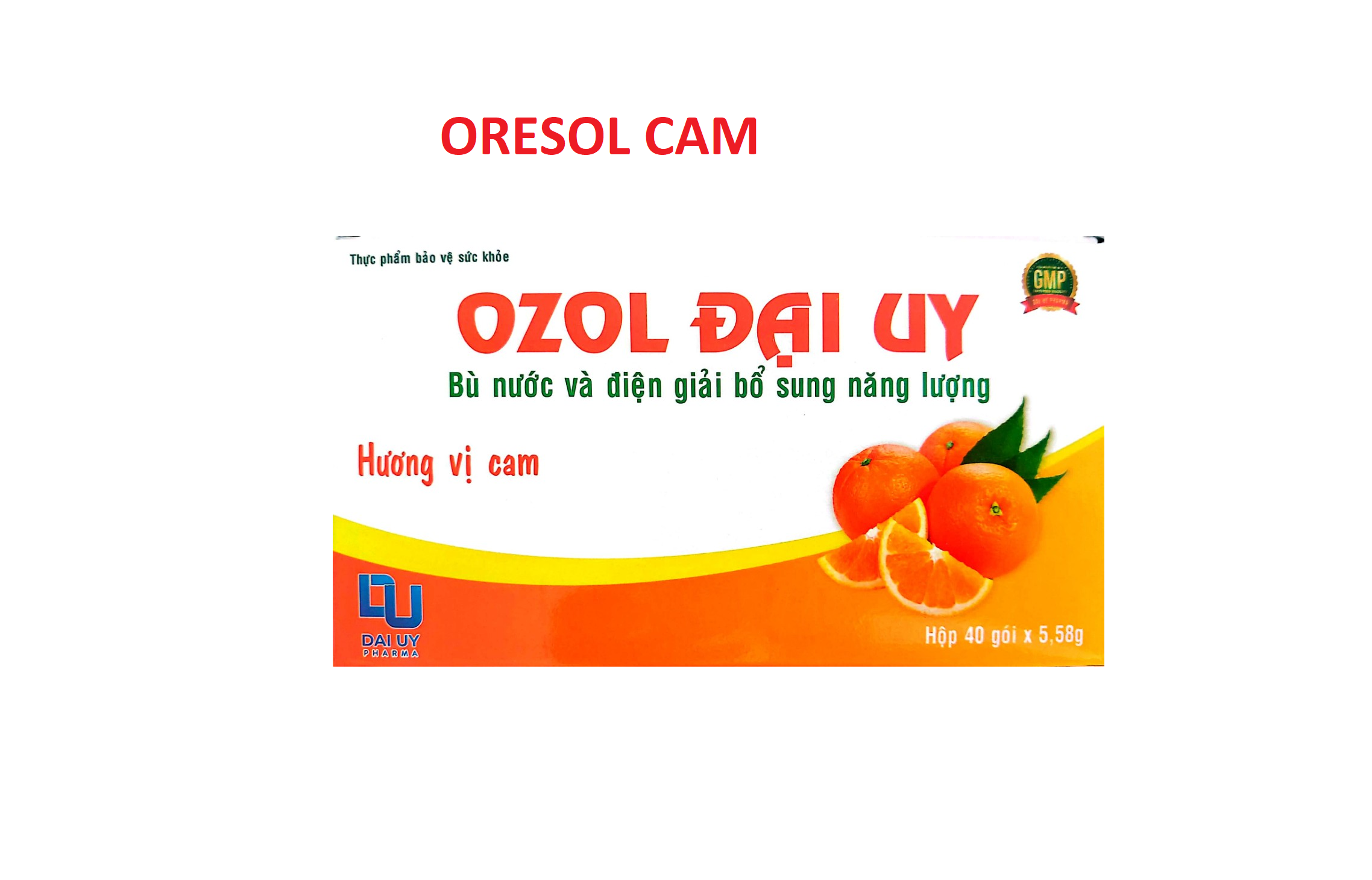 Bù nước và điện giải oresol hương vị cam OZOL Đại Uy - Hộp 40 gói