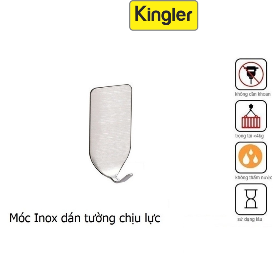 Móc Dán Tường Inox, Móc Treo Đa Năng, Móc Treo Đồ Dùng Nhà Tắm - Bếp, Treo Đồ Dùng Gia Đình. Kingler 2001-2002