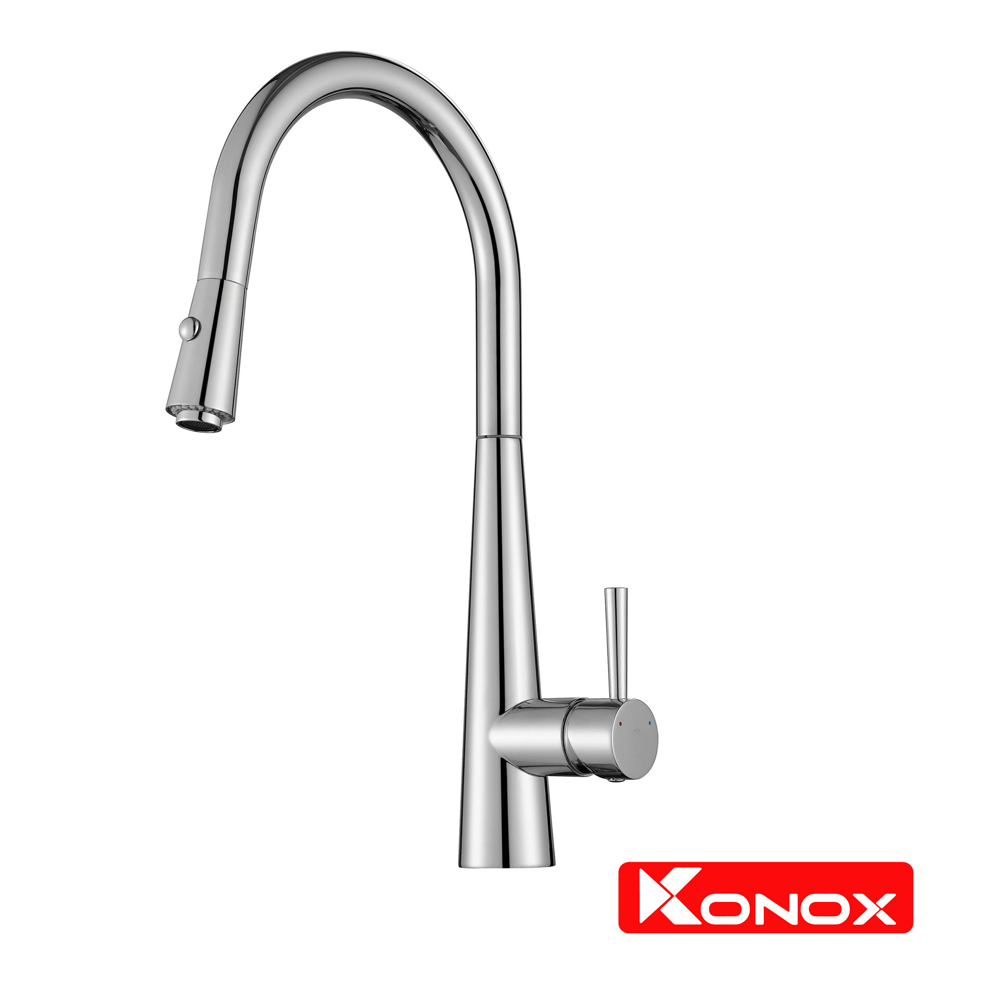 Vòi rửa bát rút dây Konox, Model KN1901C, Inox 304AISI tiêu chuẩn châu Âu, mạ PVD 5 lớp sáng bóng, Hàng chính hãng