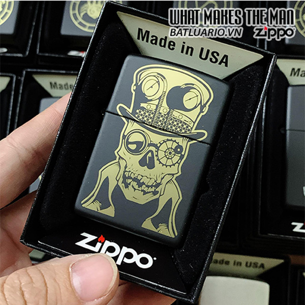 Bật Lửa Zippo 218 Skull Steampunk Design